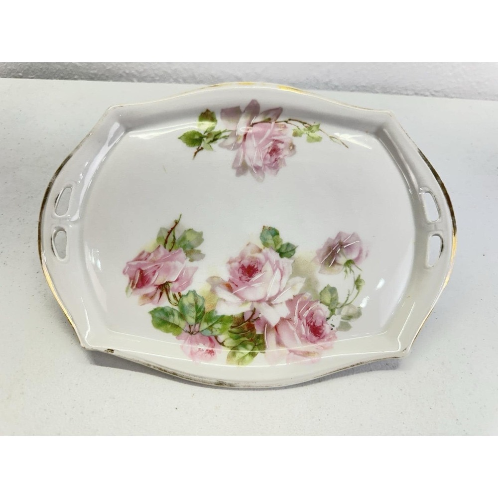 Antique C.T. Altwasser Silesia Porcelain Two-Handled Serving Tray / Cake Plate